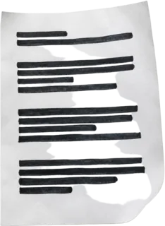 Dokument mit geschwärzten Zeilen als Symbol für die Schwärzung persönlicher Daten